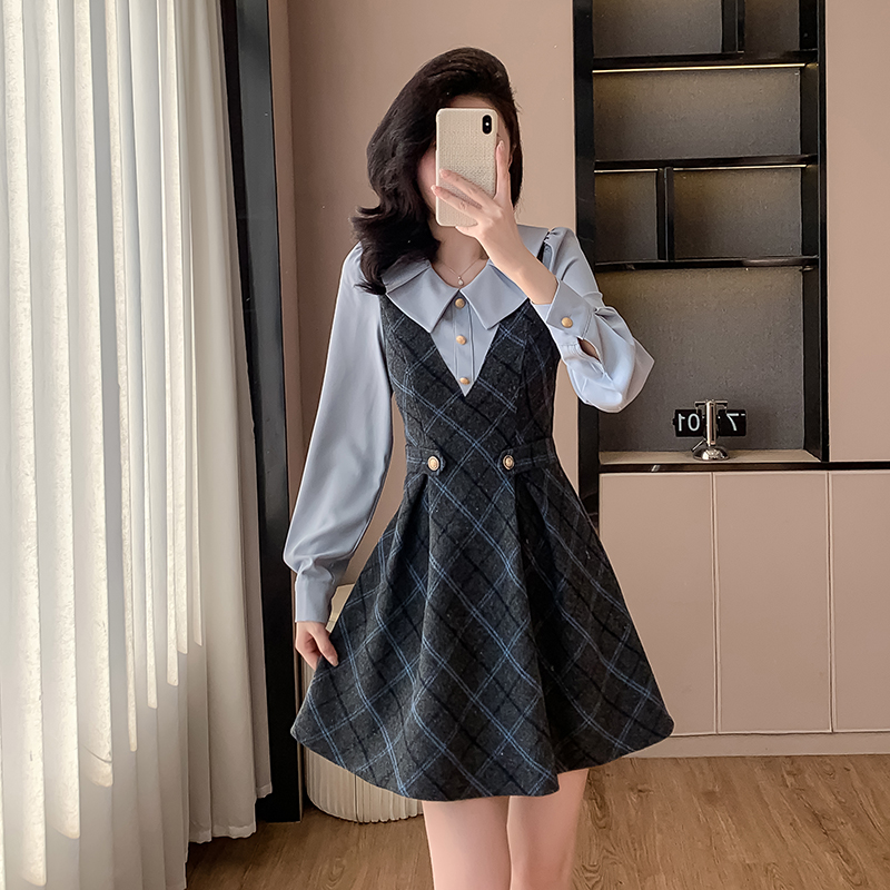 France style doll collar chanelstyle dress for women