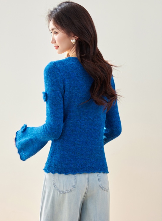 Niche trumpet sleeves sweater fashion tops for women