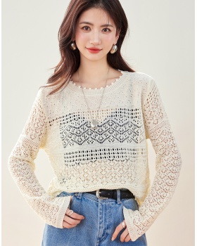 France style crochet smock lazy tops for women