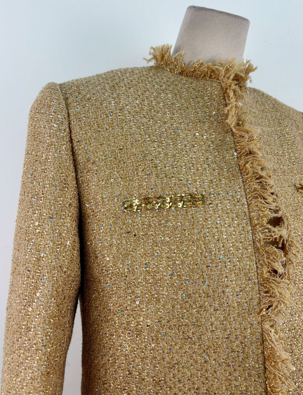 Tassels chanelstyle beading thick woolen coat