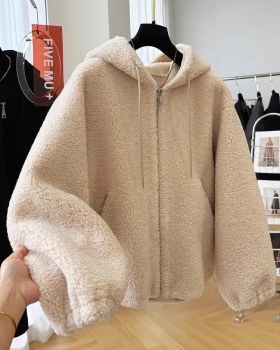 Korean style autumn and winter coat hooded tops