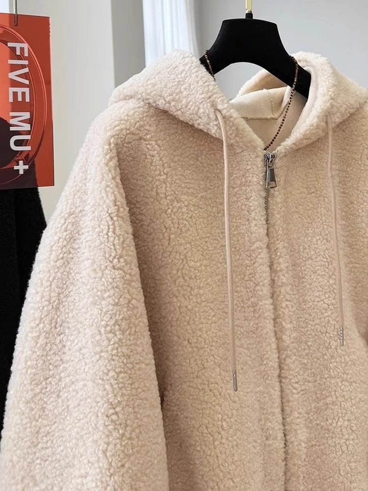 Korean style autumn and winter coat hooded tops