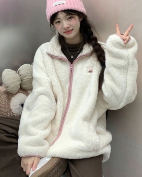 Korean style lambs wool cotton coat plush coat