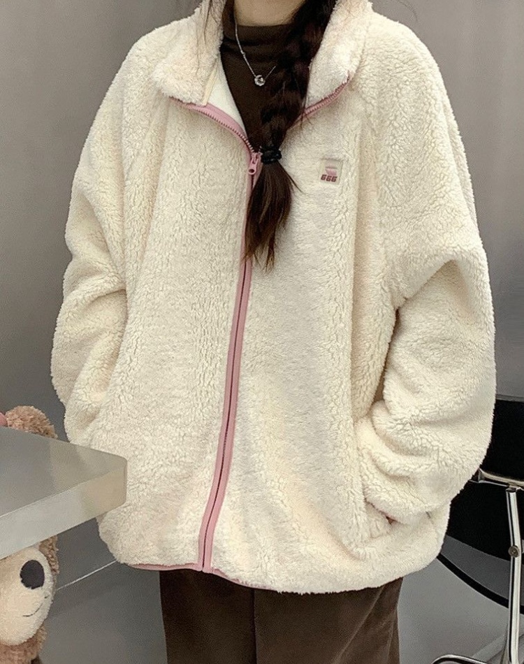 Korean style lambs wool cotton coat plush coat