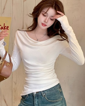 Slim strapless tops irregular bottoming shirt