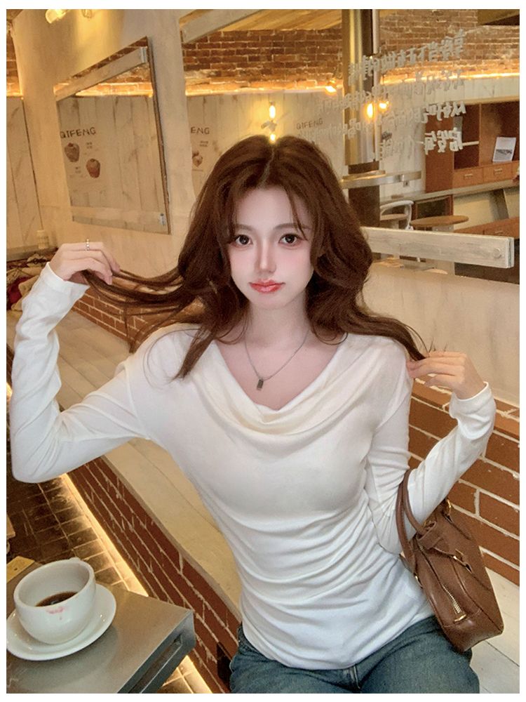 Slim strapless tops irregular bottoming shirt