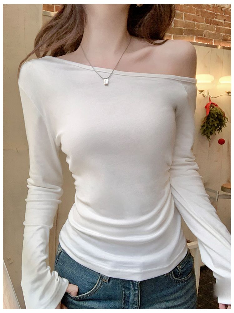 Spicegirl sexy enticement spring sloping shoulder tops