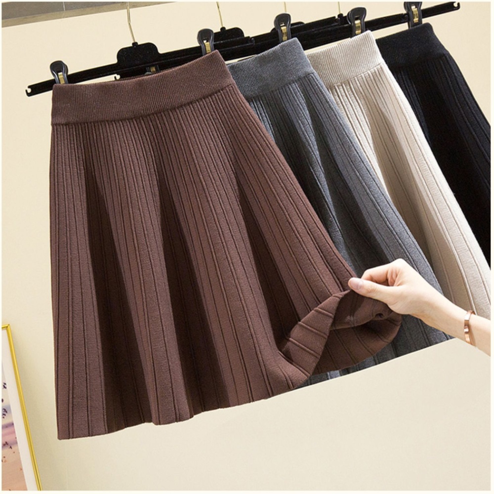 High waist drape short skirt elastic waist skirt