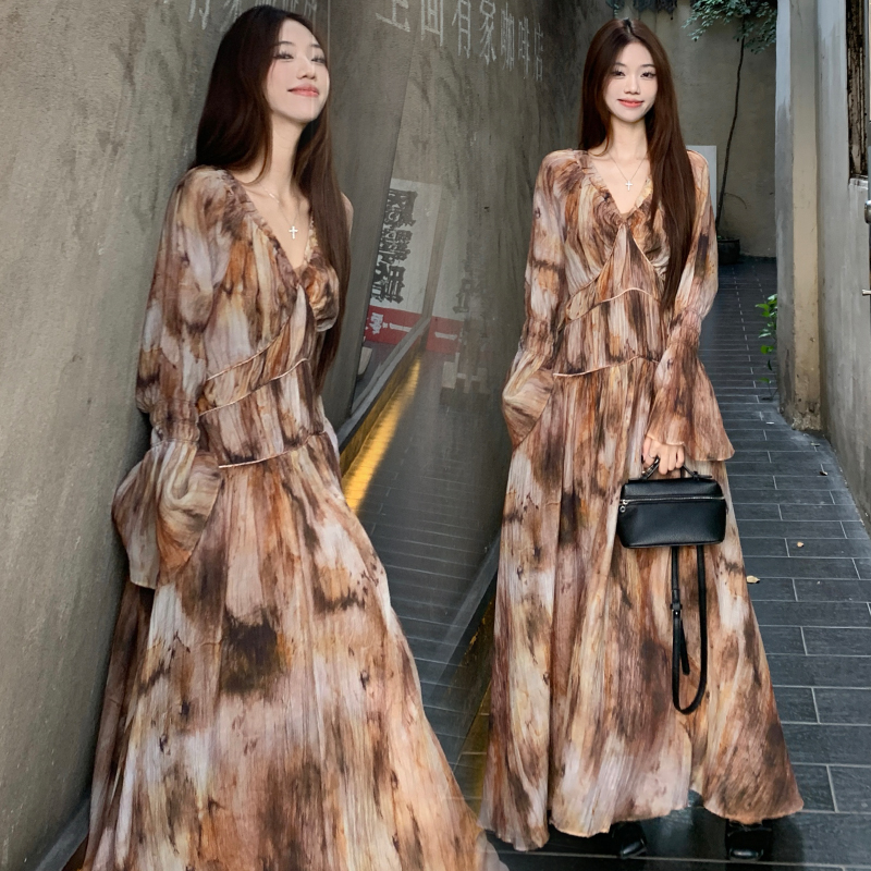 Large yard long dress dress a set for women