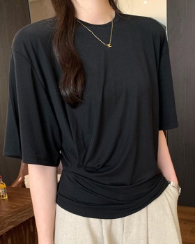 Short sleeve tops Cover belly T-shirt for women