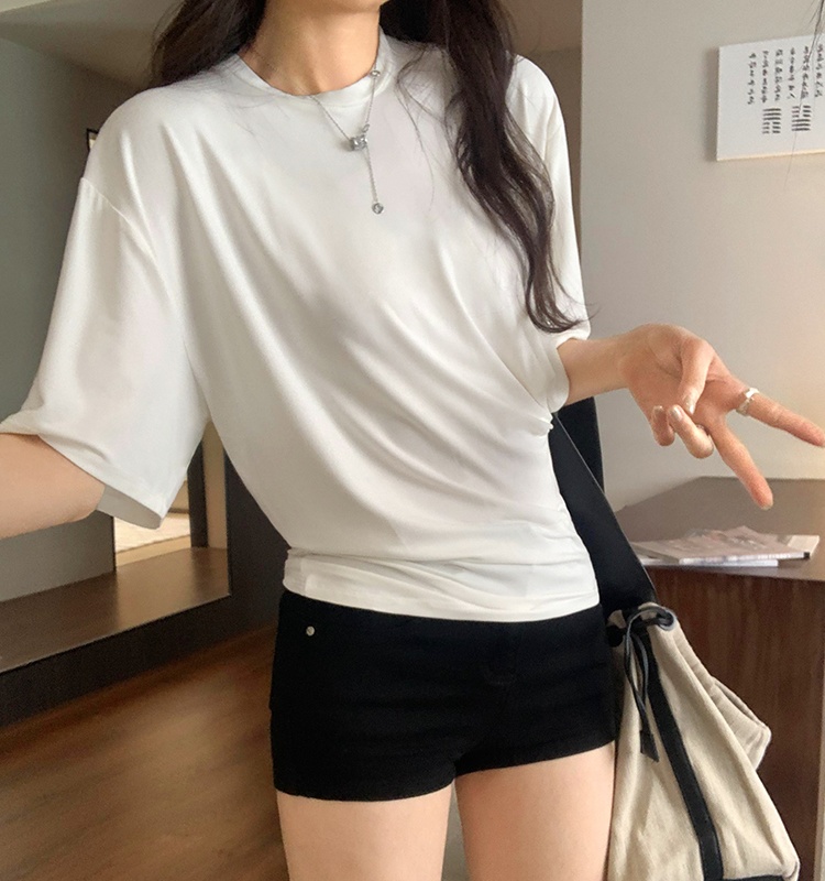 Short sleeve tops Cover belly T-shirt for women