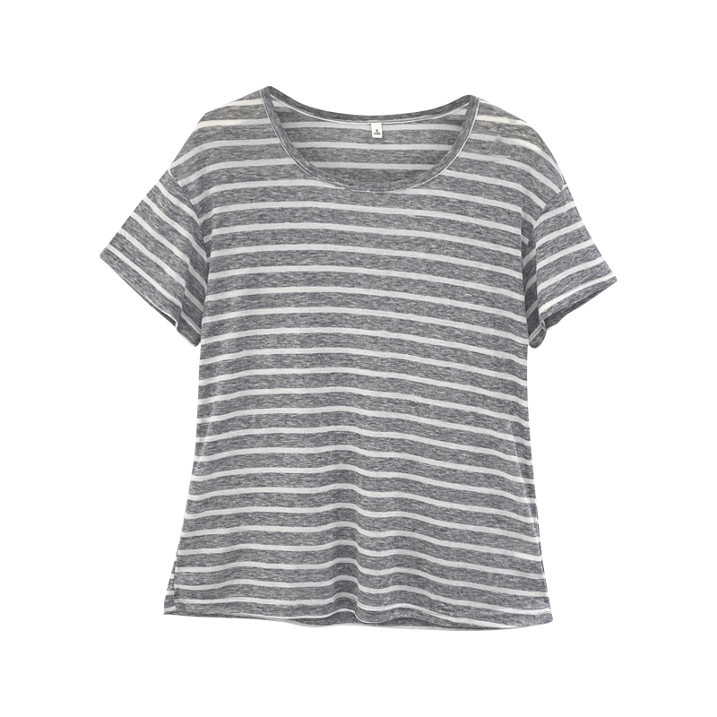 Stripe unique short sleeve T-shirt summer loose tops