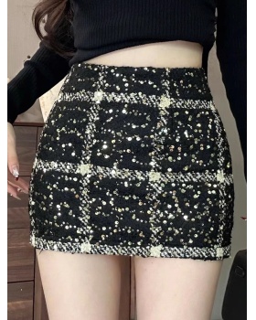 High waist slim skirt christmas sequins short skirt