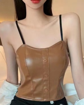 Sling breasted bottoming shirt short vest for women