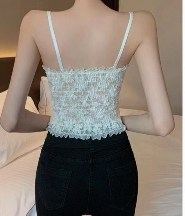 Sling breasted bottoming shirt short vest for women