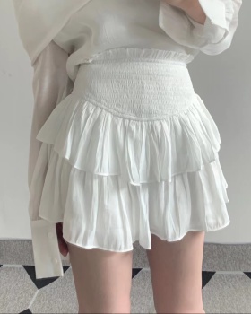 Anti emptied white culottes slim lady short skirt