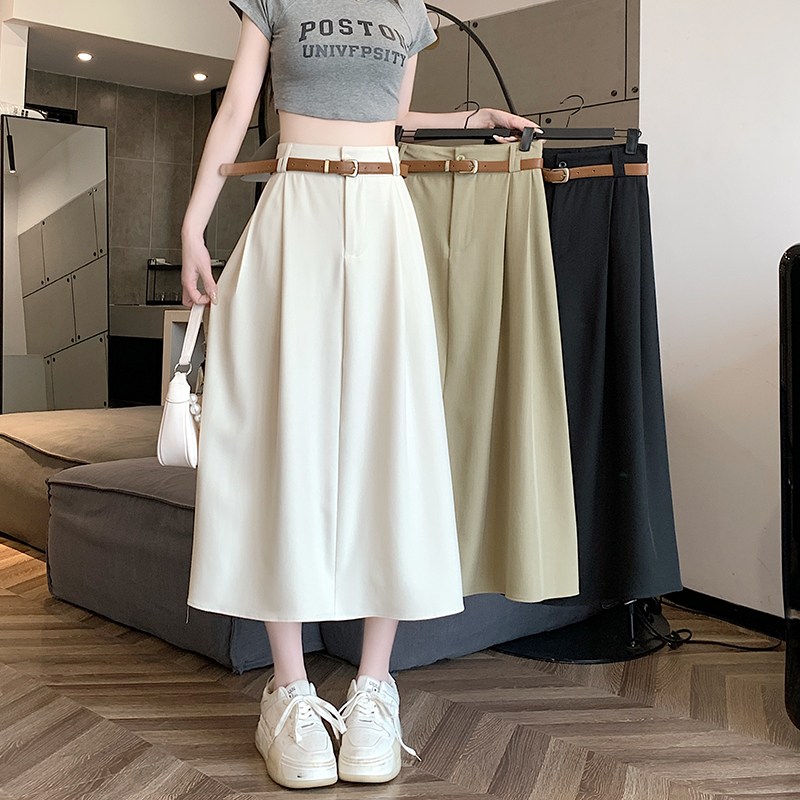 Slim long high waist skirt big skirt drape business suit