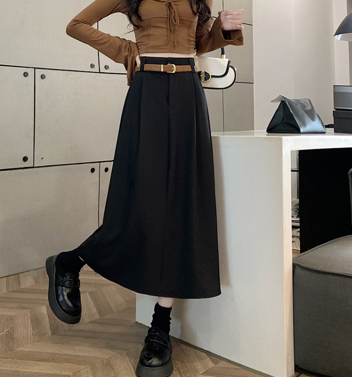 Slim long high waist skirt big skirt drape business suit