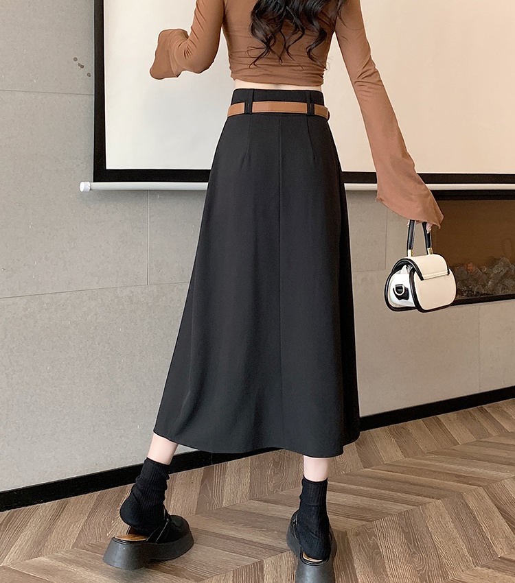 Slim long high waist skirt big skirt drape business suit