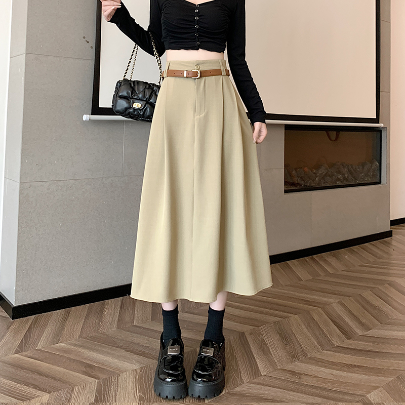 Slim long high waist skirt big skirt drape business suit