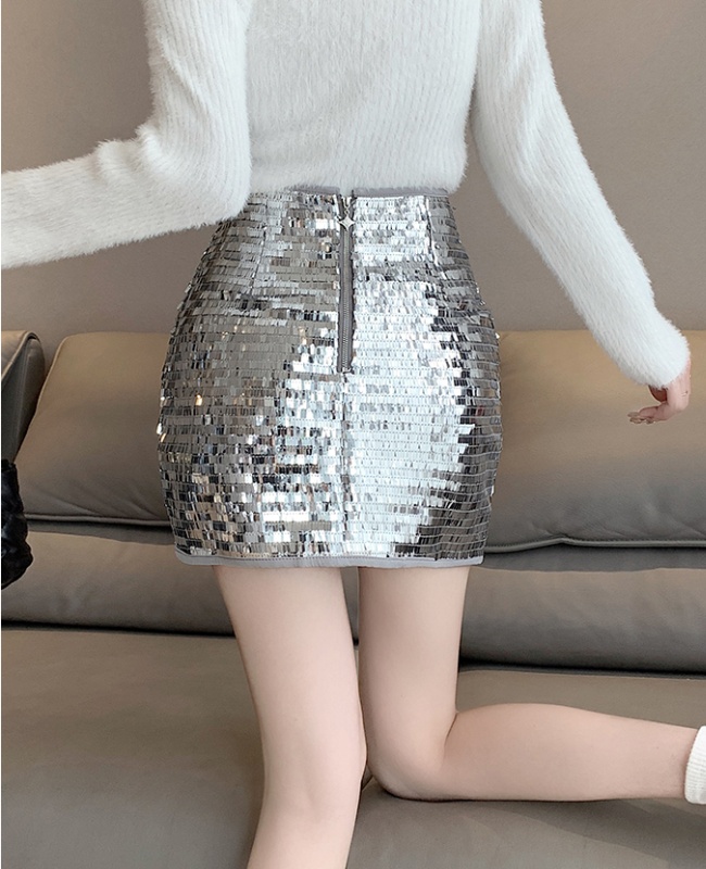 Spring and summer sexy sequins wear A-line skirt