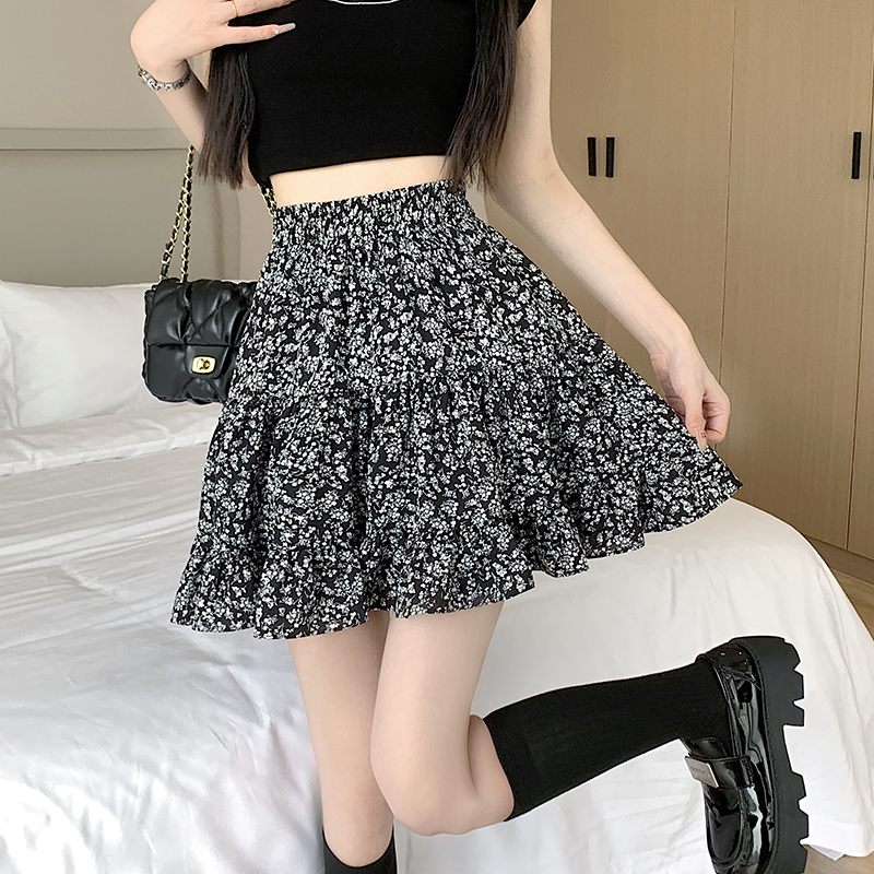 Anti emptied A-line short skirt Korean style skirt