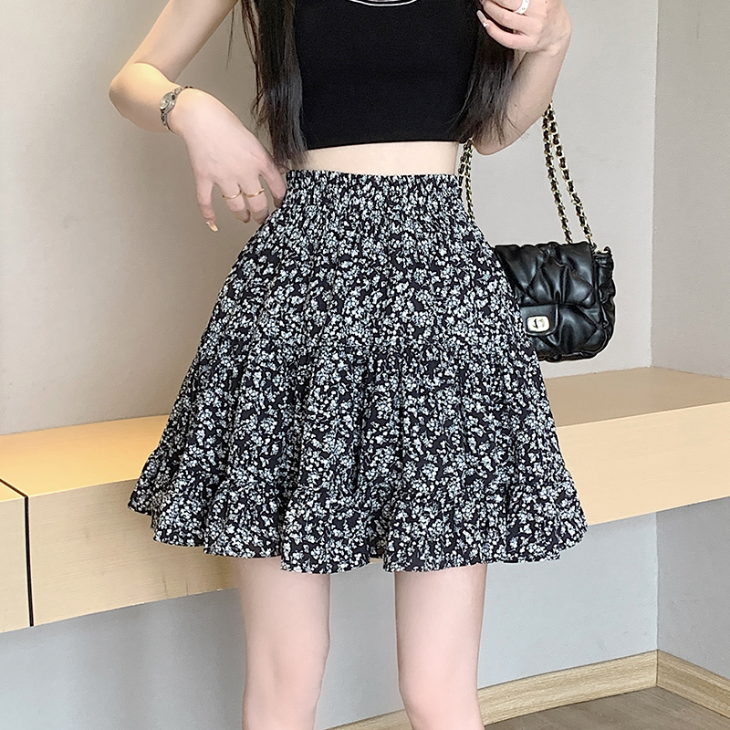 Anti emptied A-line short skirt Korean style skirt