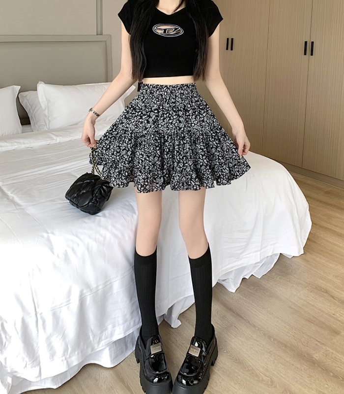 Anti emptied A-line short skirt Korean style skirt