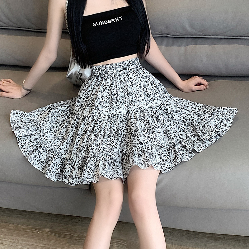 Anti emptied A-line short skirt Korean style skirt