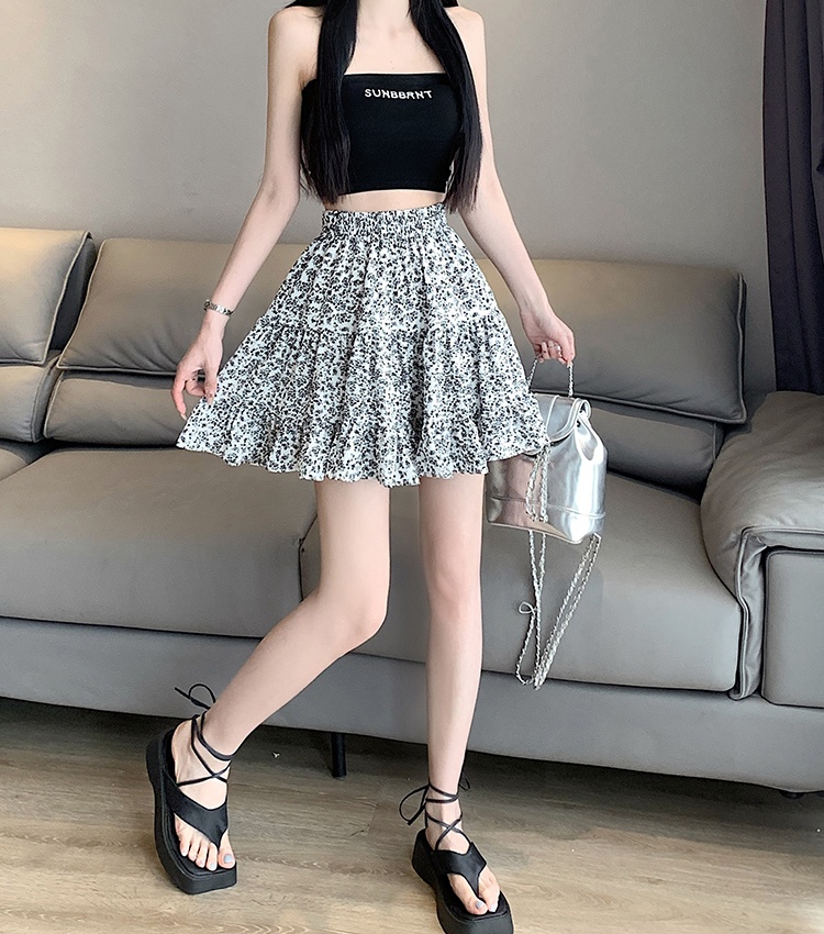 Anti emptied A-line short skirt Korean style skirt