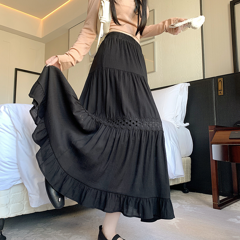 Spring and summer big skirt A-line Korean style lace skirt