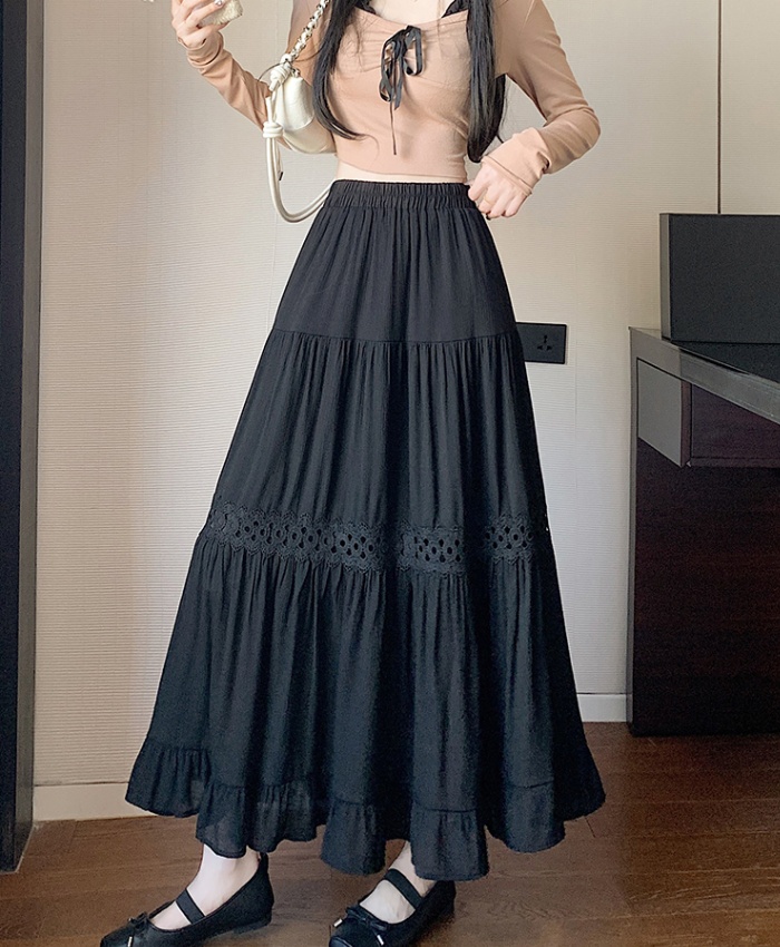 Spring and summer big skirt A-line Korean style lace skirt