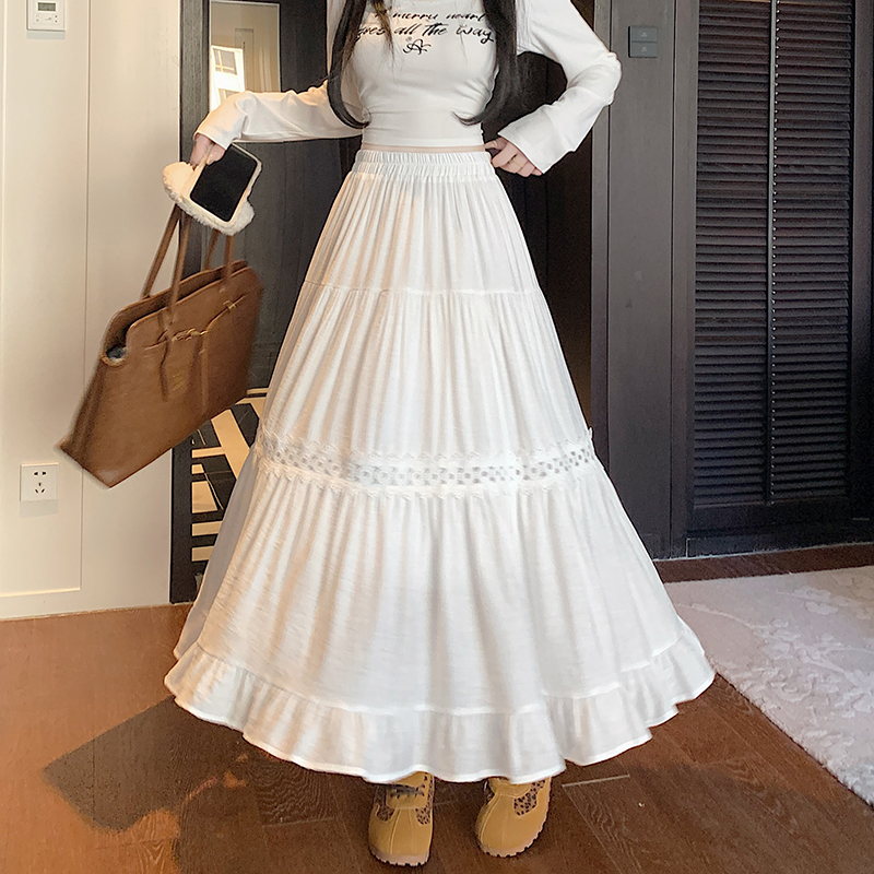 Spring and summer big skirt A-line Korean style lace skirt