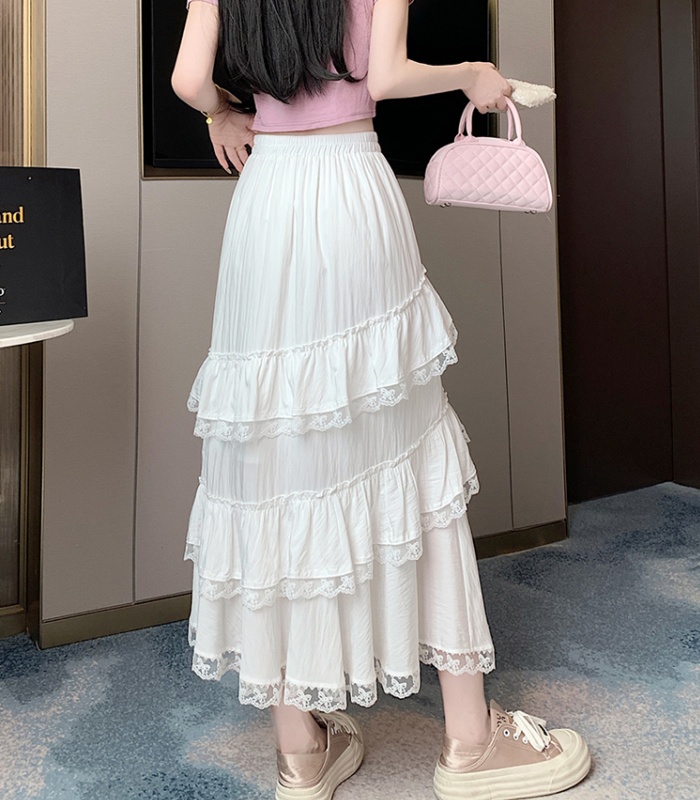 A-line slim lace big skirt spring and summer skirt