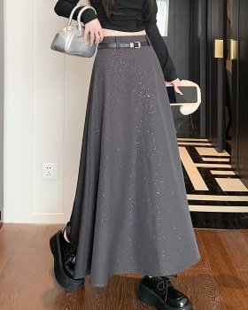 Spring and summer A-line long business suit glitter slim skirt