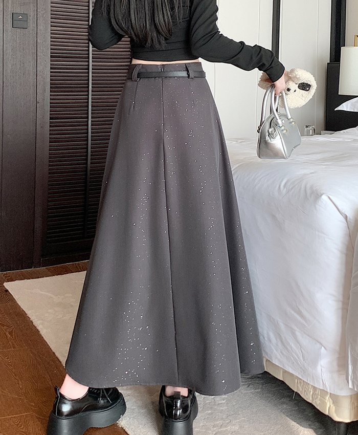 Spring and summer A-line long business suit glitter slim skirt