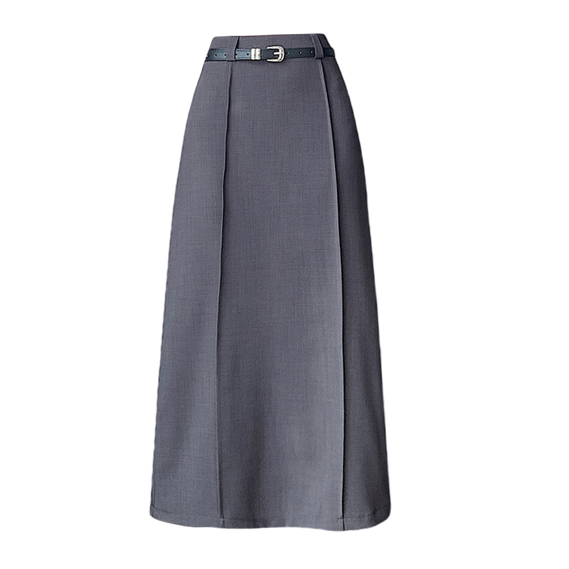 Spring and summer skirt with belt business suit