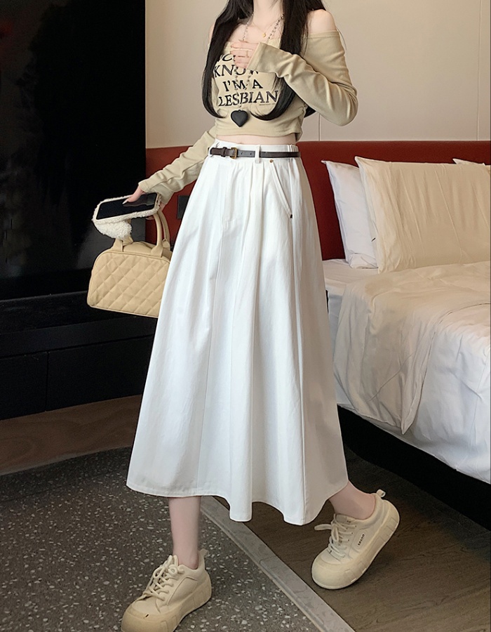 Slim high waist work clothing cotton skirt