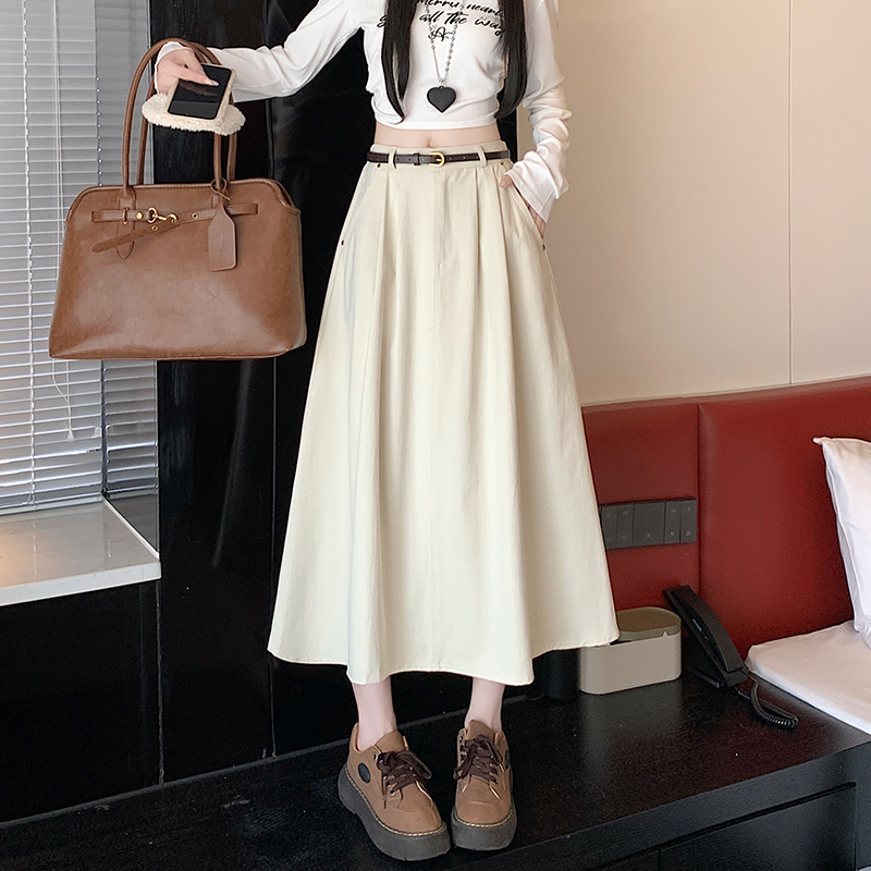 Slim high waist work clothing cotton skirt