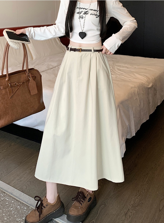 Slim high waist work clothing cotton skirt