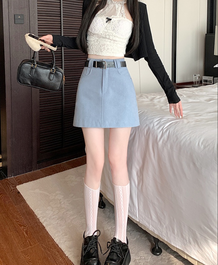 Slim spicegirl work clothing all-match with belt skirt