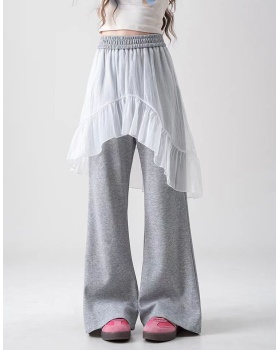 Elastic long pants high waist casual pants for women