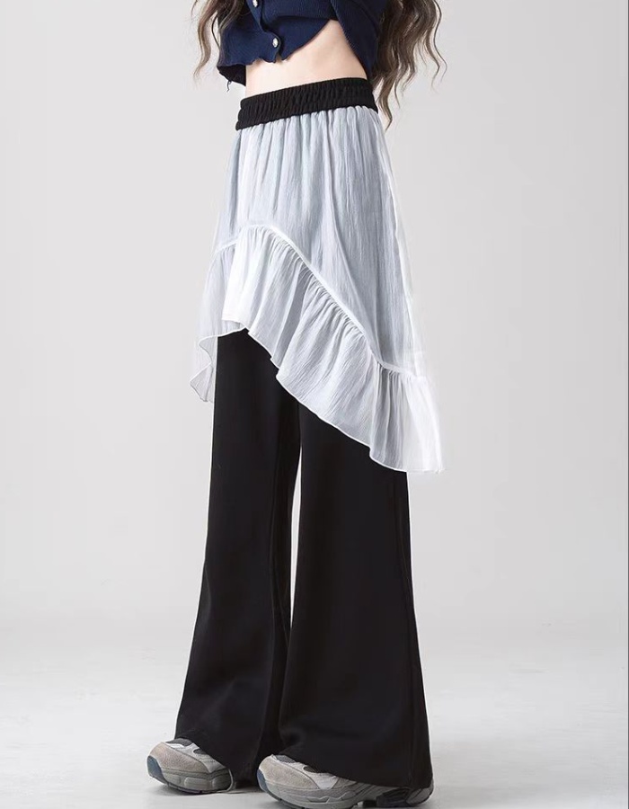 Elastic long pants high waist casual pants for women