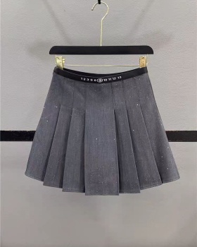 Sequins pleated business suit high waist short skirt for women