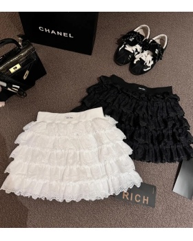 High waist maiden slim skirt cake letters splice shorts