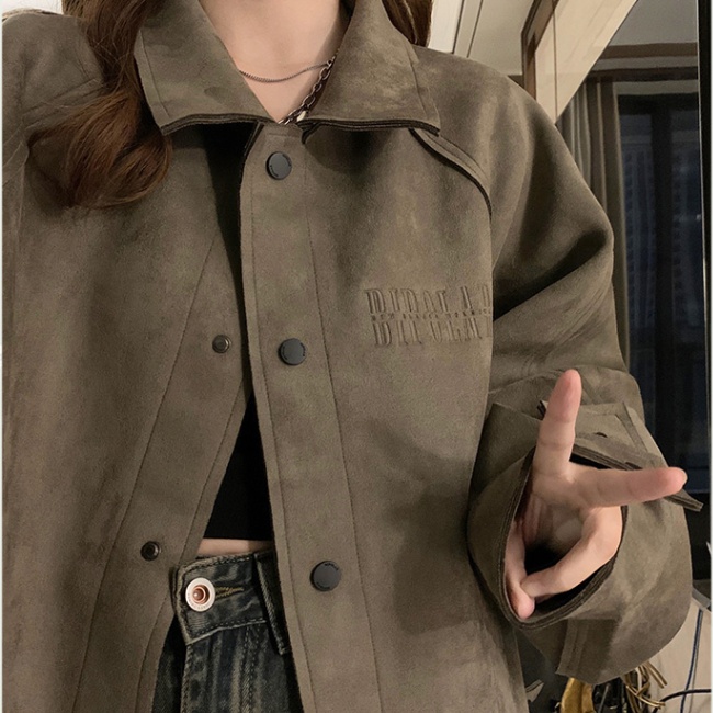 Short locomotive coat suede American style jacket