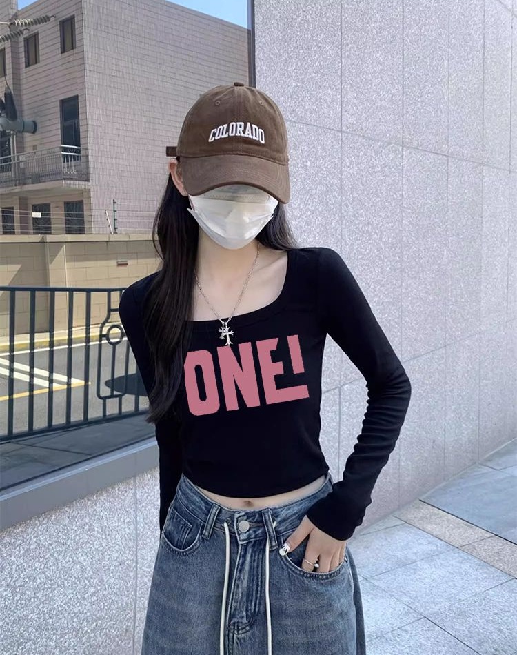 U-neck T-shirt spicegirl bottoming shirt for women