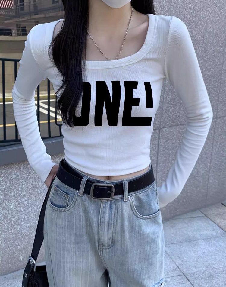 U-neck T-shirt spicegirl bottoming shirt for women