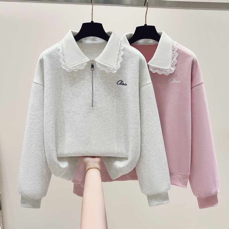 Sweet style long sleeve coat spring hoodie for women