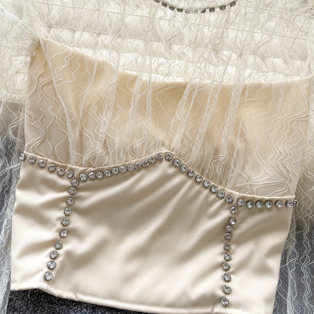 Trumpet sleeves gauze halter tops unique tops for women